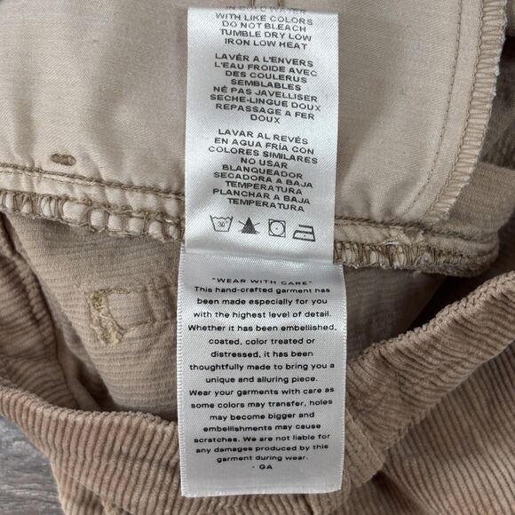 Good American Classic Slim Pants Women's 6/28 Beige Corduroy Bootcut Flare - Picture 12 of 12